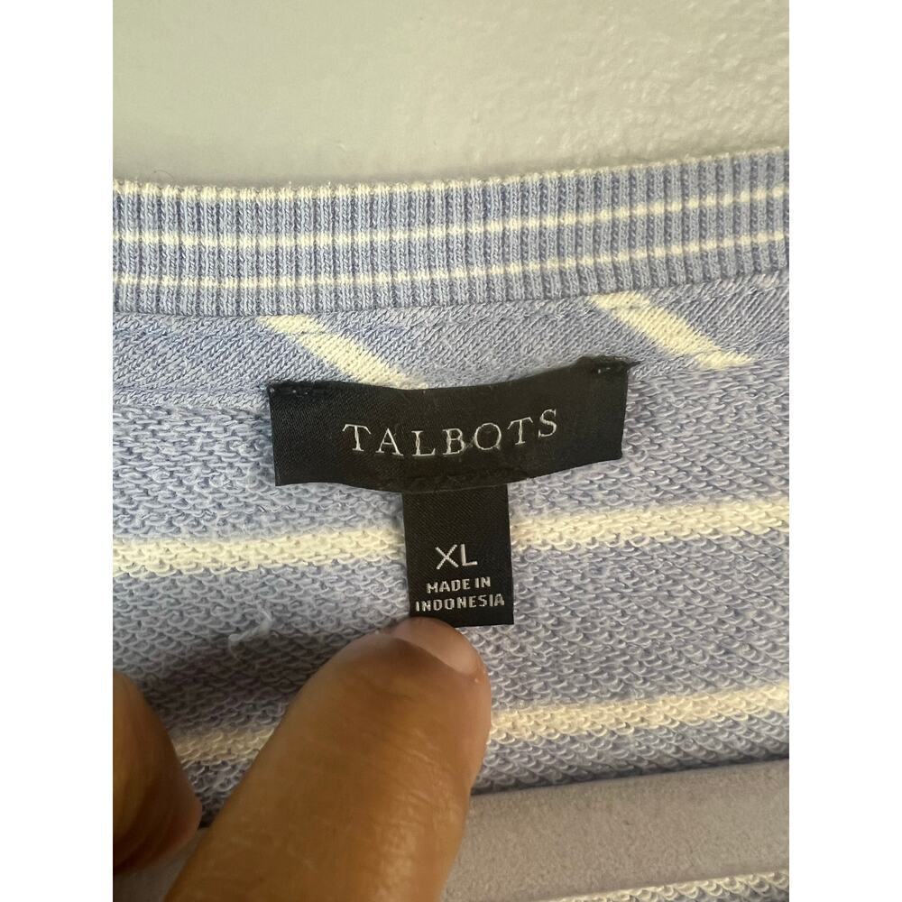 Talbots Womens Blue and White Striped Casual Top Size XL - Picture 3 of 4